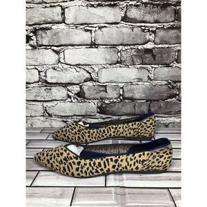Rothy’s The Point Leopard Cheetah Print Fabric Pointed Ballet Flats Women Sz 9.5